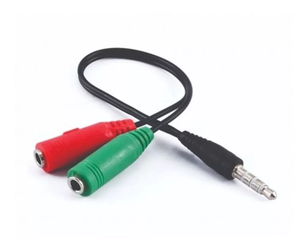 SPLITTER FERIATECNO STEREO 3.5MM MACHO A 2 HEMBRA AUDIFONO Y MICRÓFONO - 3