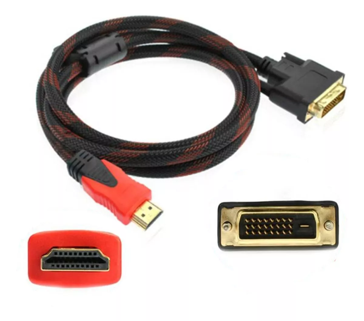 CABLE HDTV A DVI-D 2 MTS. CONECTOR BAÑO ORO BOLETA/FACTURA - 2