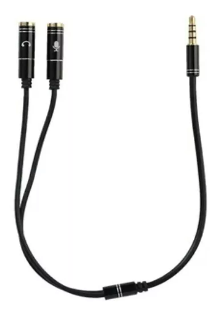 SPLITTER STEREO 3.5MM MACHO A 2 HEMBRA AUDIFONO Y MICRÓFONO. - 1