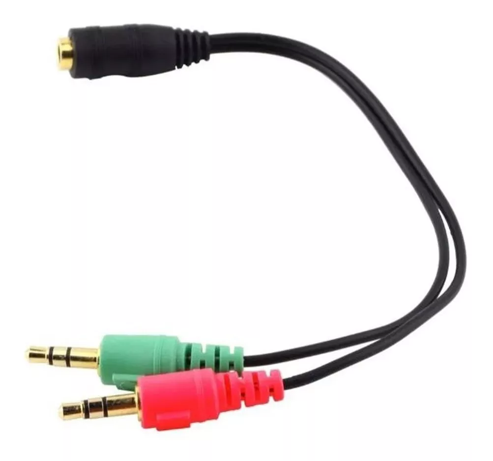 SPLITTER STEREO 3.5 MM 2 M A 1 H. AUDIFONO Y MICRÓFONO - 1