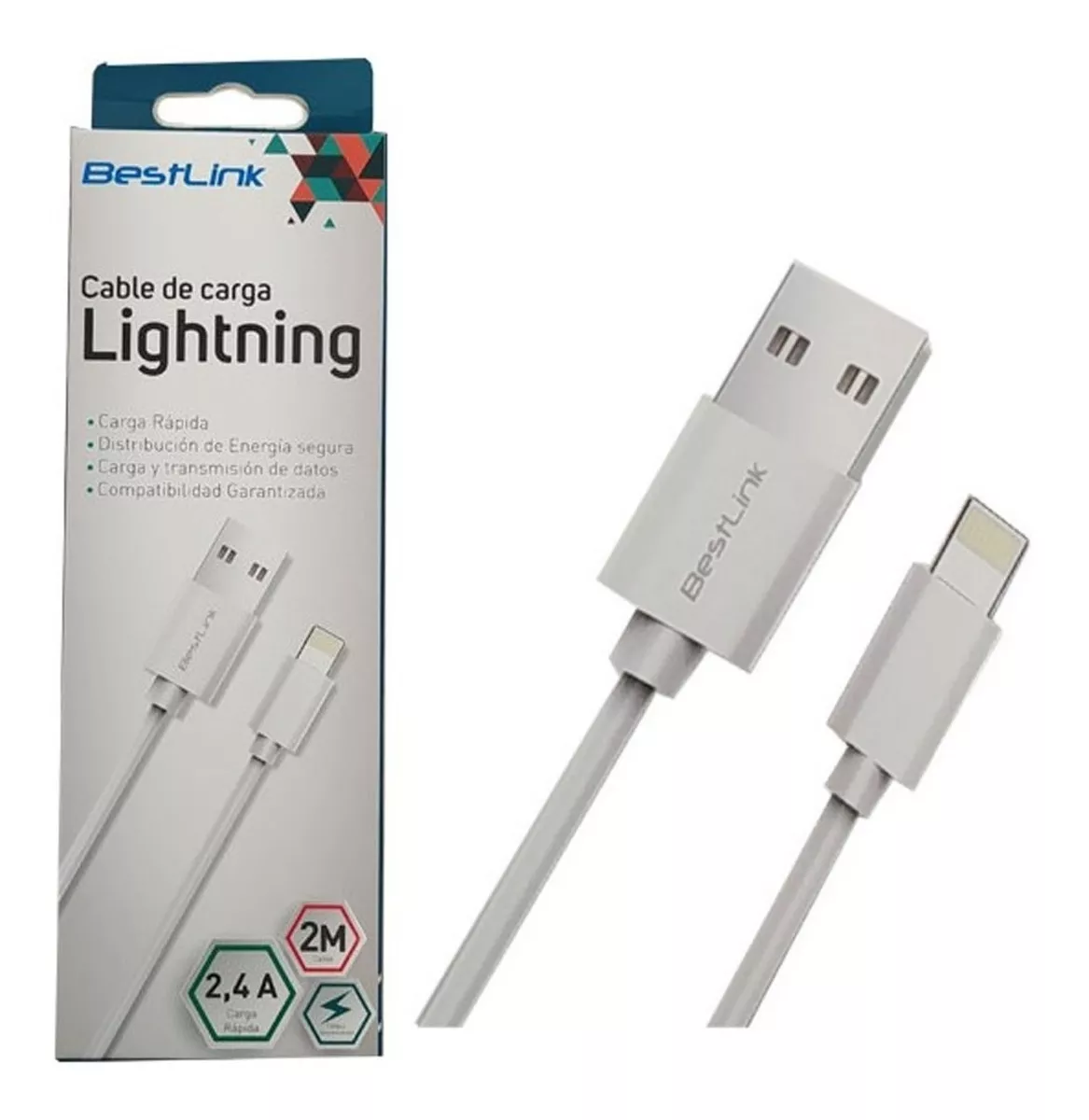 CABLE USB BESTLINK IPHONE 5 6, IPOD, IPAD. 2 MET - 2