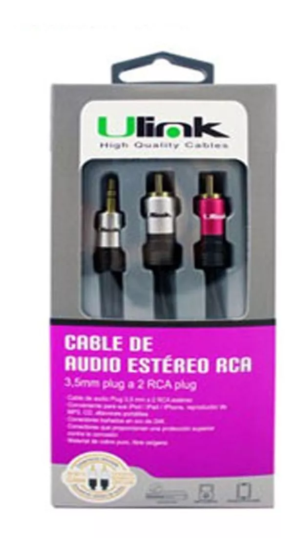 CABLE ULINK AUDIO 3.5 A 2 RCA 1,8 MTS PREMIUM - 2