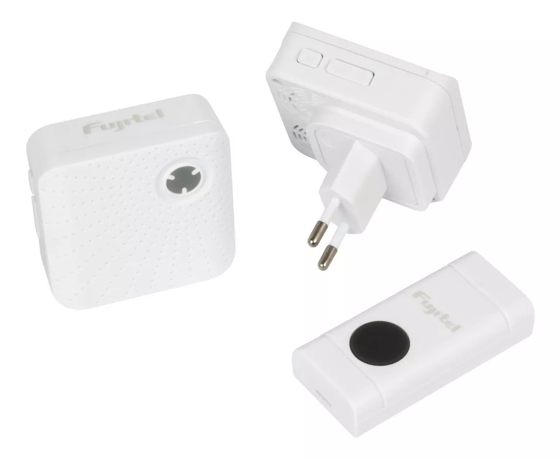 TIMBRE INALAMBRICO FUJITEL DOBLE RECEPTOR 180 METROS BLANCO - 1