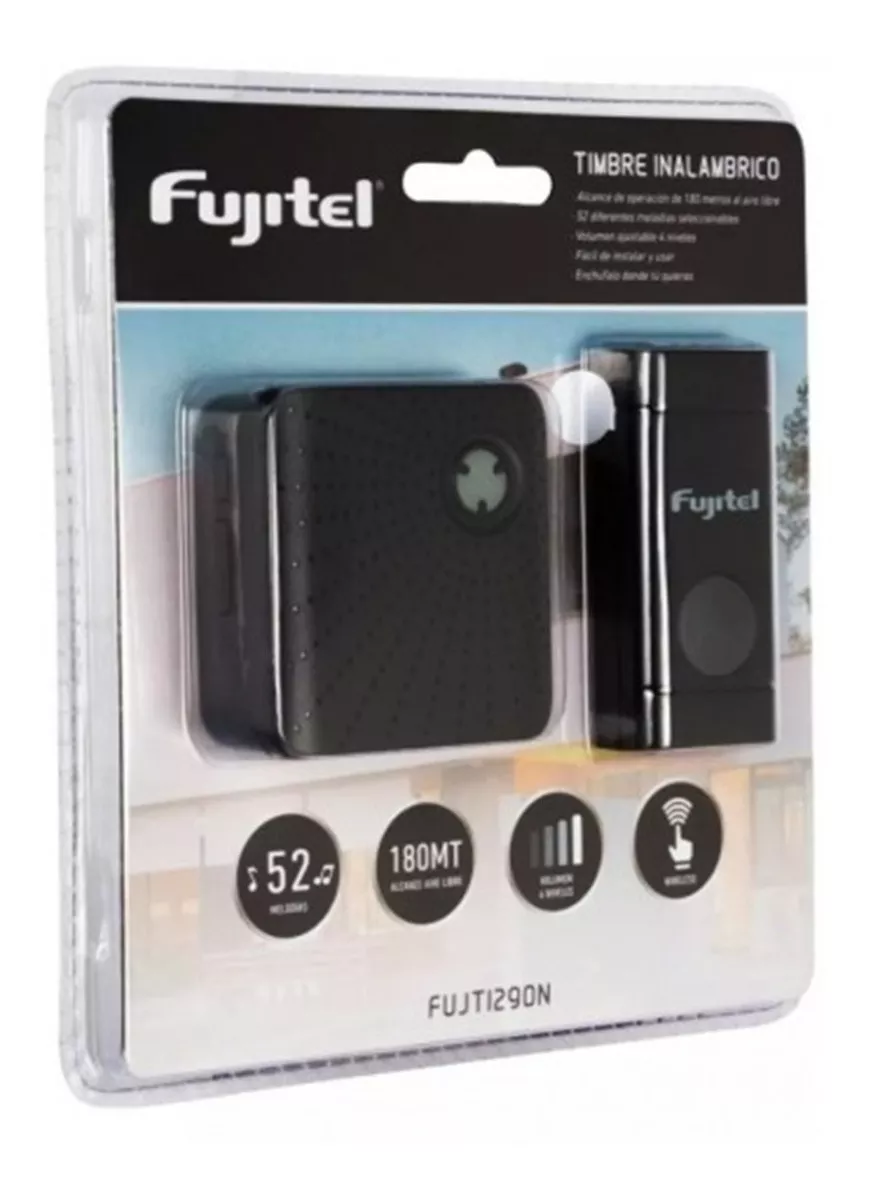 TIMBRE INALAMBRICO FUJITEL 70M 48 TONOS NEGRO TECNOCENTER - 2