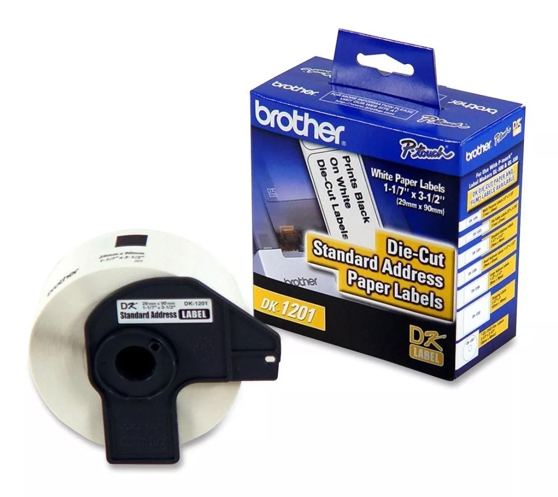 Cinta De Etiquetas Brother Dk-1201, Color Blanco