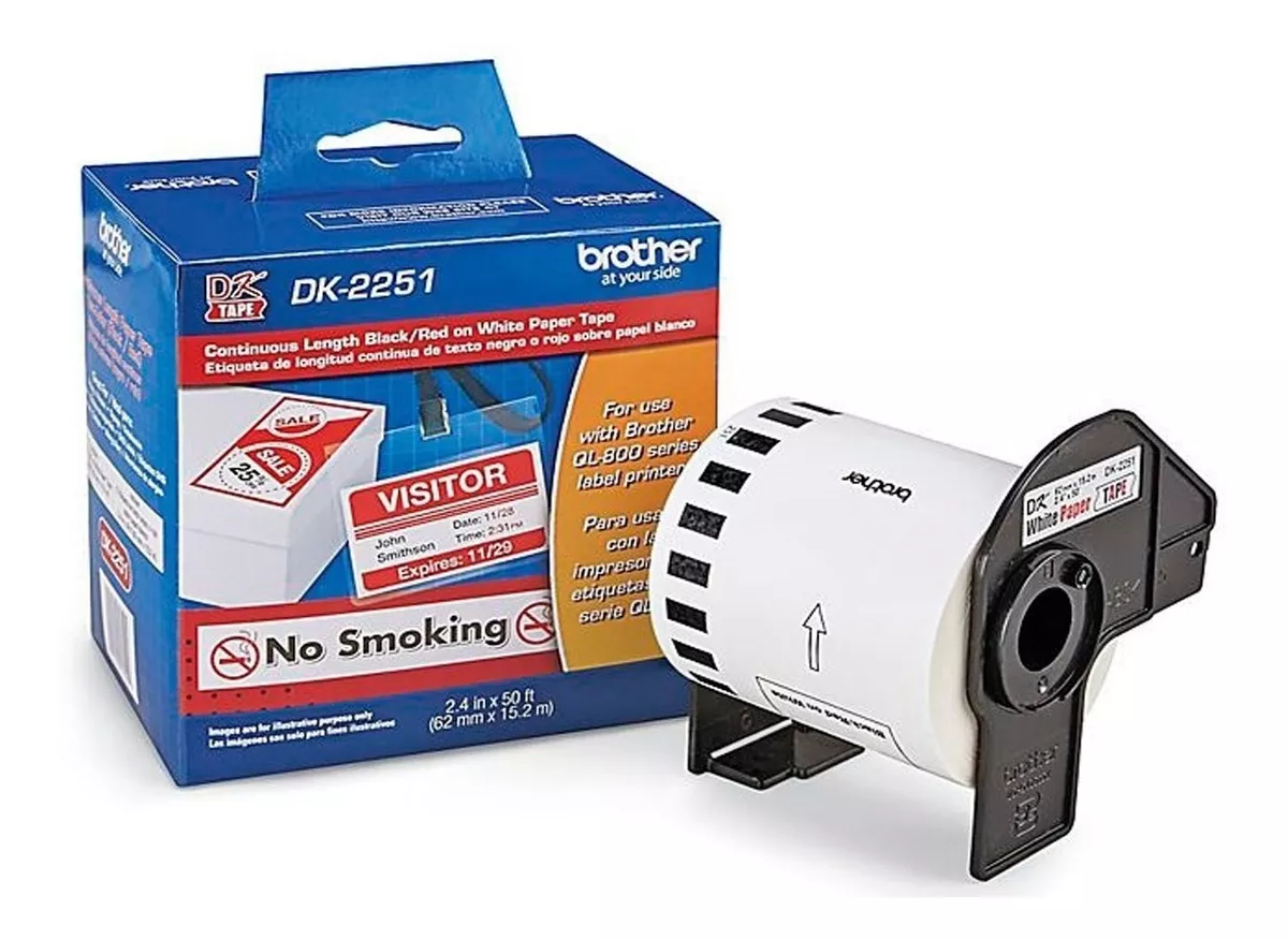 CINTA BROTHER DK-2251 62MM X 15.24 MTS CONTINUO FONDO BL - 1