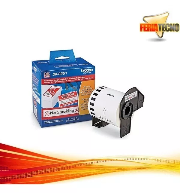 CINTA BROTHER DK-2251 62MM X 15.24 MTS CONTINUO FONDO BL - 4