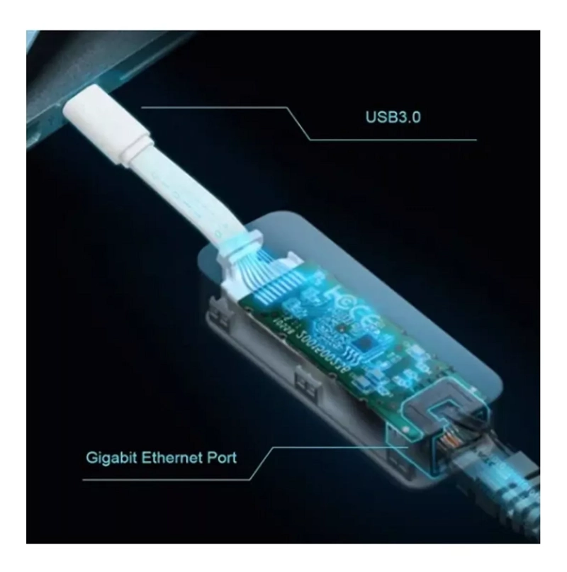 ADAPTADOR TP-LINK USB-C A USB-A RJ45 (RED, LAN) UE300C - 3