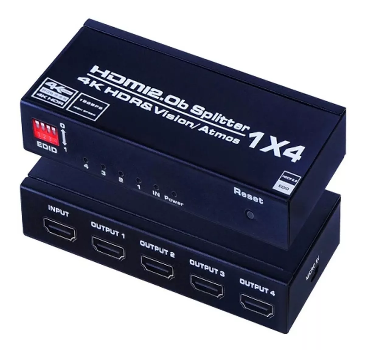SPLITTER HDTV AMPLIFICADO 4 SALIDAS 2.0, 4K - 2