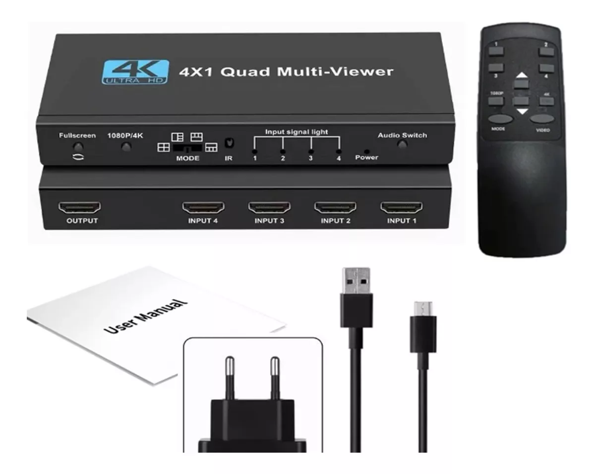 SWITCH FERIATECNO HDTV 4X1 ACTIVO, CONMUTADOR, C.REMOTO, FULL HD/4K. - 2