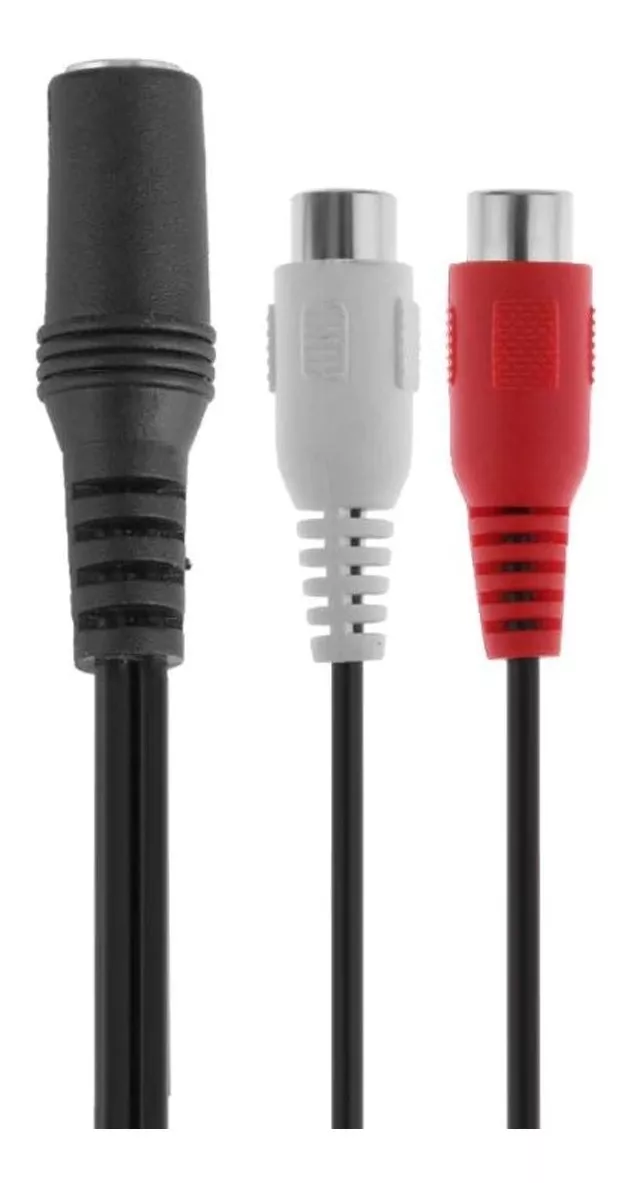 ADAPTADOR DE AUDIO 2 RCA H A 3.5 PLUG H, 20 CMS. - 1