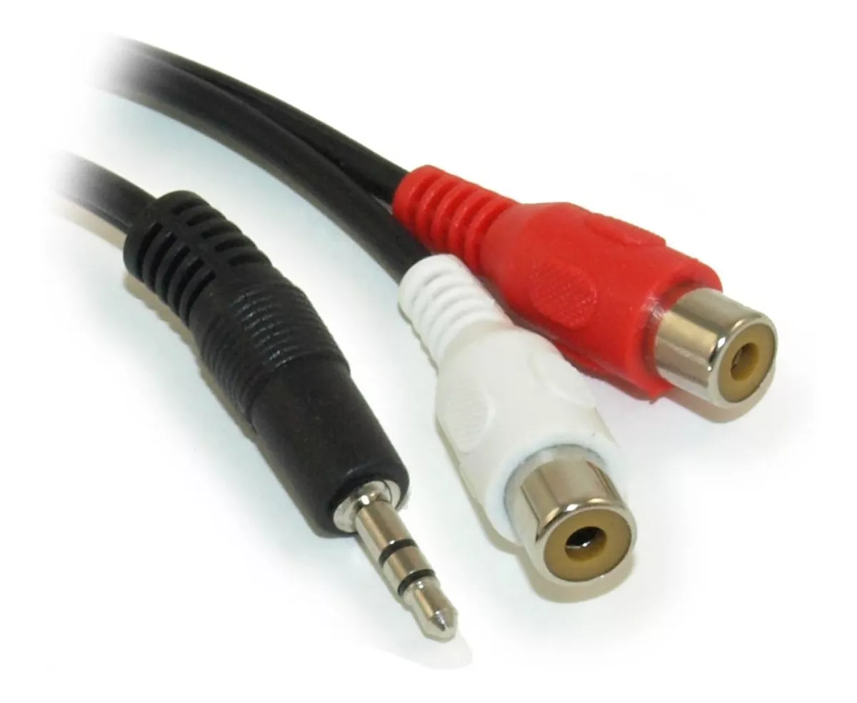 ADAPTADOR DE AUDIO 2 RCA H A 3.5 PLUG M, 23 CMS. BOLE/FACT - 1