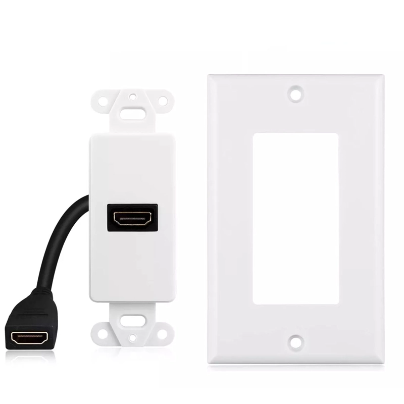 PLACA A MURO 1 PUERTO HDTV 2.0 4K H/H, 10 CMS - 3