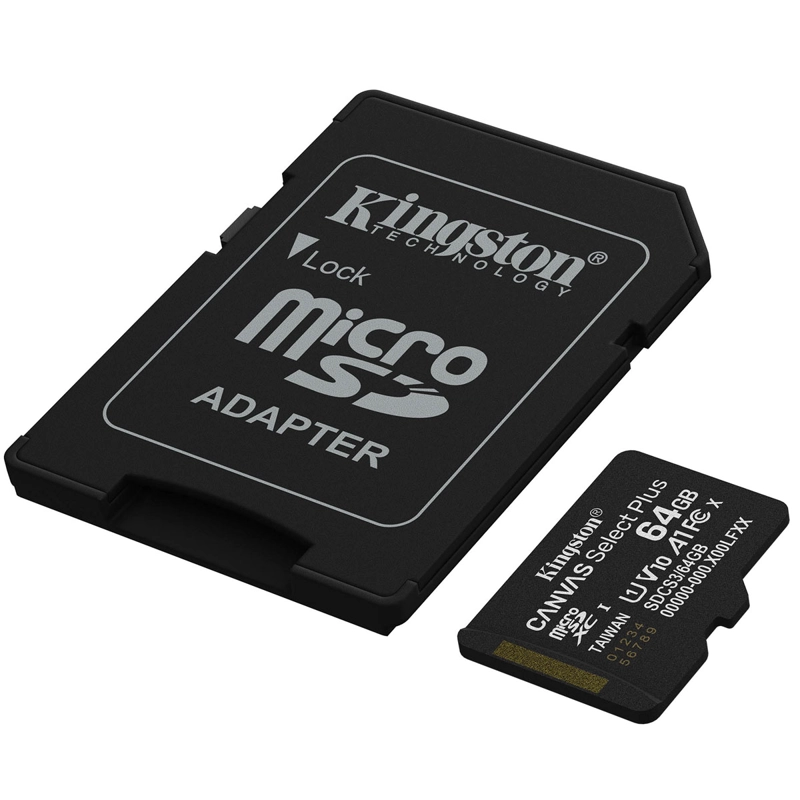 UPS TORRE KINGSTON MEMORIA MICRO SD 64 GB CLASE 10+ADAPTADOR, CANVAS SELECT PLU - 2