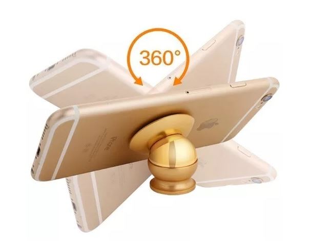 SOPORTE MAGNETICO DE CELULAR PARA AUTO, DORADO. BOLETA/FACTU - 2