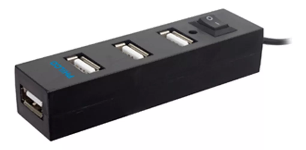 HUB USB 4 PUERTOS 2.0, 55 CMS, NEGRO. BOLETA/FACTURA - 1