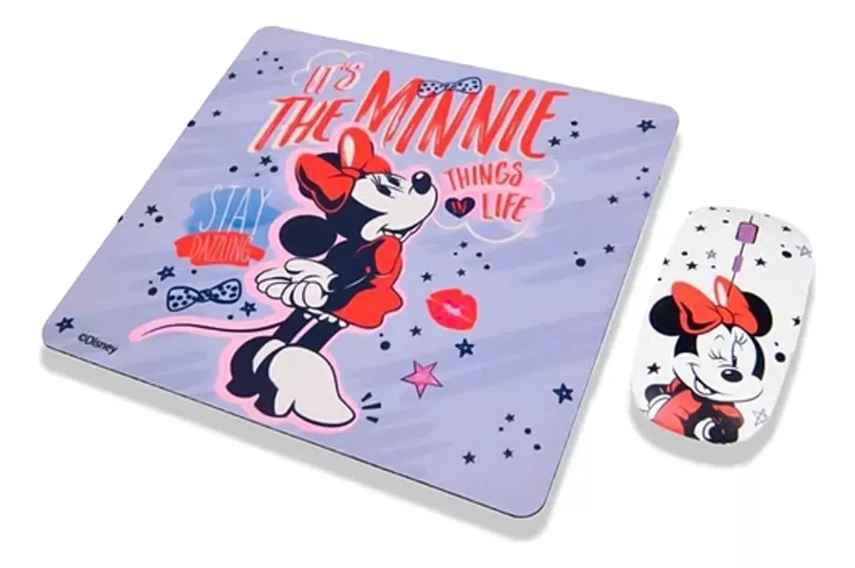 MOUSE INALÁMBRICO FERIATECNO KIT Y PAD MINNIE 76410N-NOC - 2