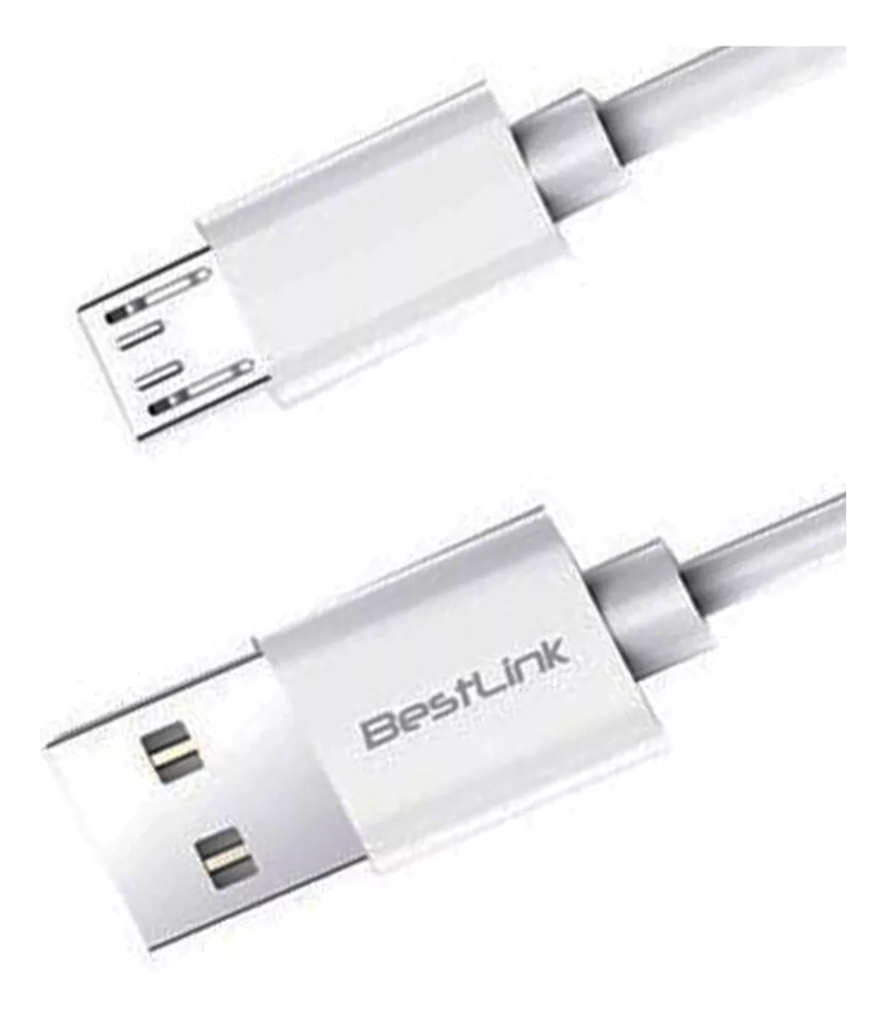 CABLE MICRO USB A USB 1 METRO, COLOR BLANCO. BOLETA/FACTURA