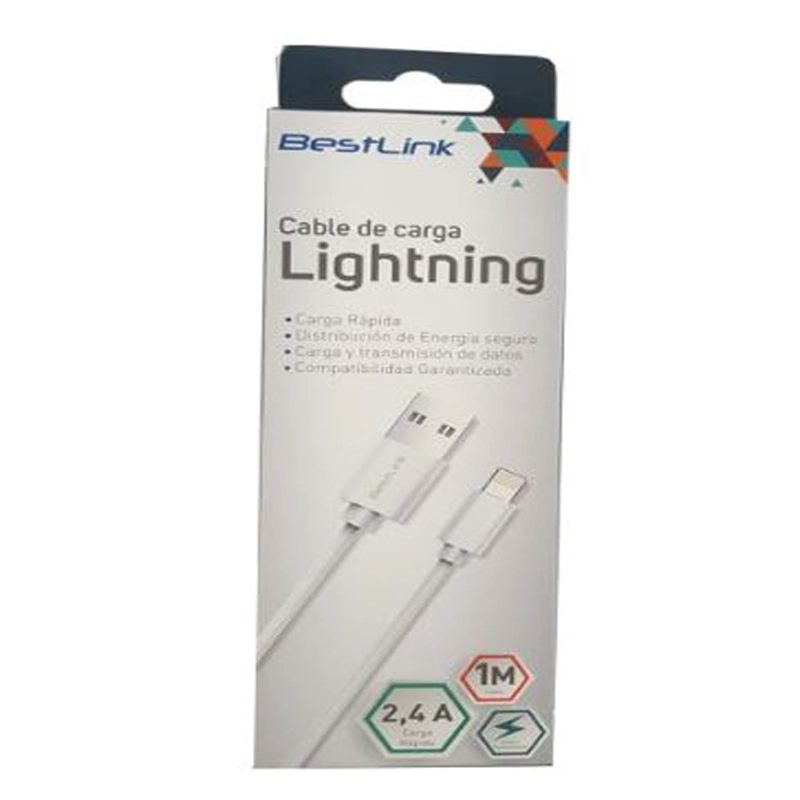 CABLE BESTLINK BL-CH0200W USB PARA IPHONE 5 / 6, IPOD, IPAD. BLANCO. 1 METRO. RC-129I - 2