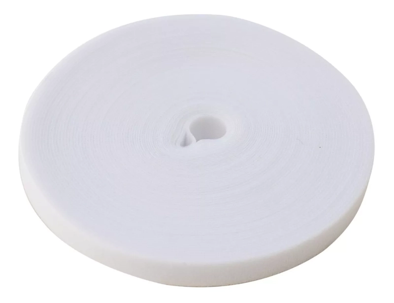 ORGANIZADOR VELCRO DOBLE FAZ 20 MTS X 2CM ANCHO AMARRA CABLES COLOR BLANCO - 1