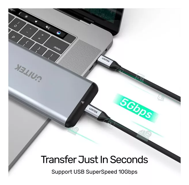 CABLE USB-C 2 MTS. 4K, DATOS 20 GBPS, CARGA RAPIDA 100W - 4