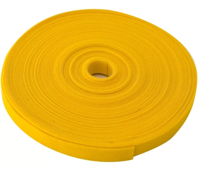 ORGANIZADOR VELCRO DOBLE FAZ 20 MTS X 2CM ANCHO AMARRA CABLES COLOR AMARILLO - 1