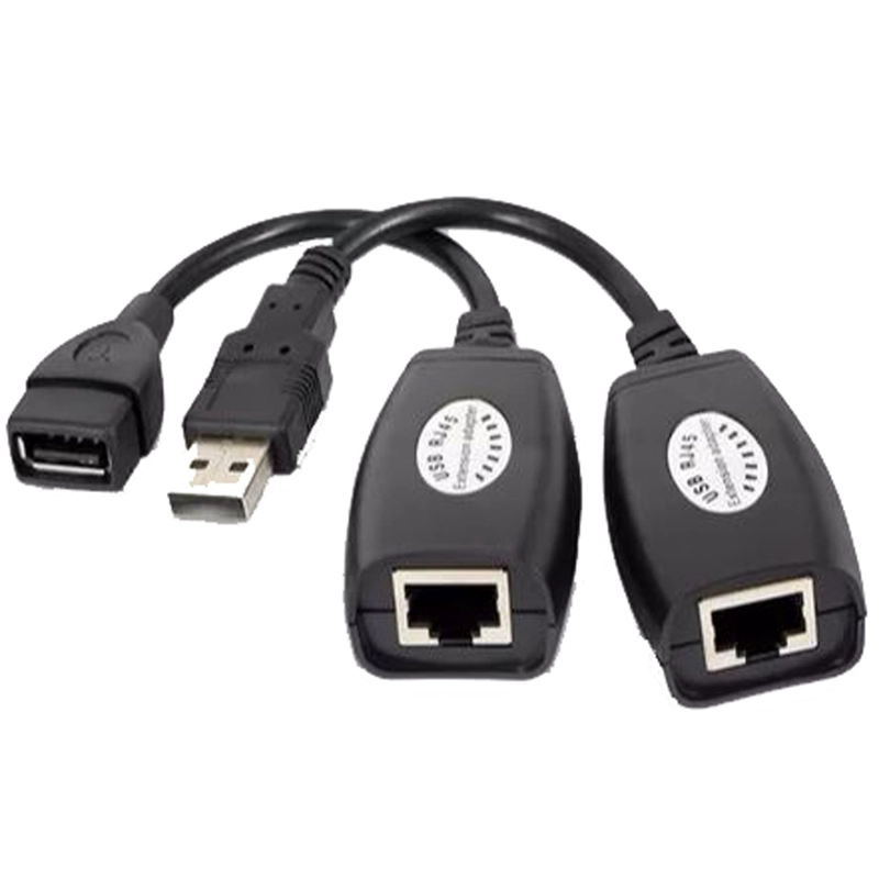 EXTENSOR USB 2.0 POR RJ45 4 PUERTOS, HASTA 45 METROS - 1