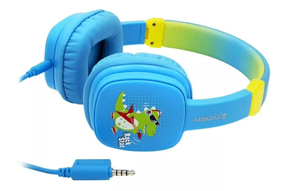 AUDIFONO PARA NIÑO MONSTER DINO CELESTE MXXCK03B, COOLKID - 5