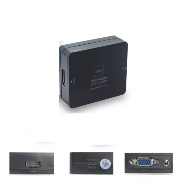 CONVERSOR DE VIDEO VGA + AUDIO A HDTV, NEGRO - 2