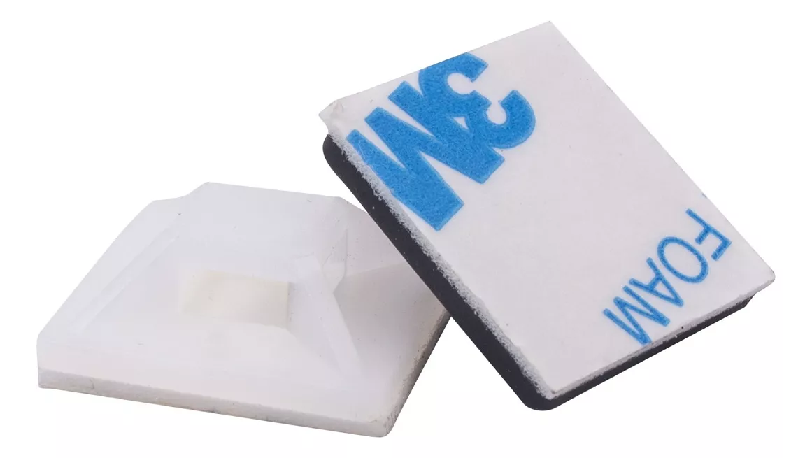 BASE PARA AMARRA PLASTICA 2X2 CMS. BLANCA (50 UNIDADES) - 1