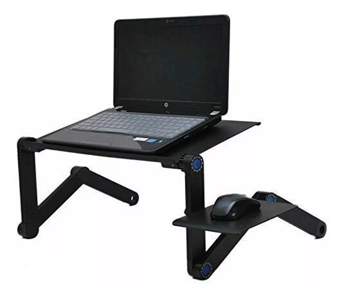 MESA PARA NOTEBOOK CON 2 VENTILADORES USB, PLEGABLE, NEGRA - 2