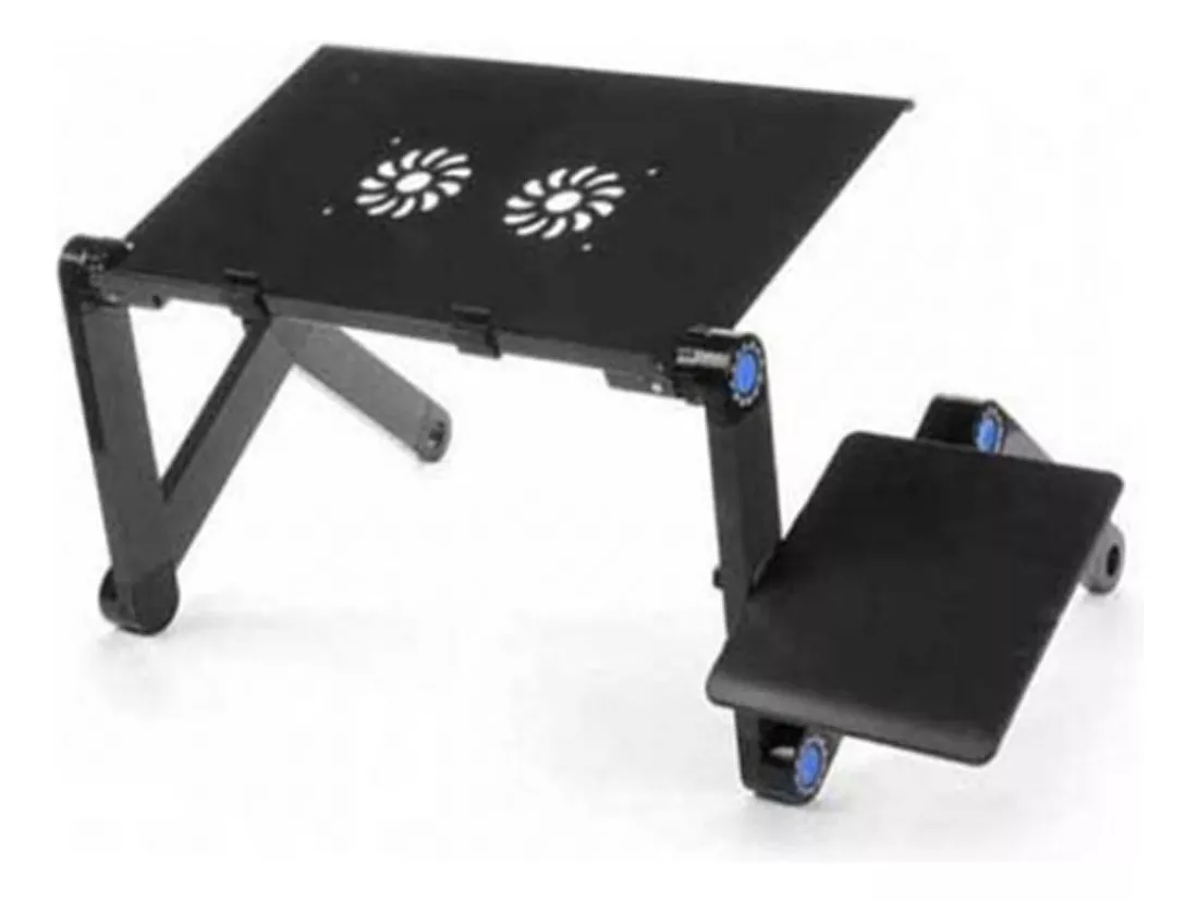 MESA PARA NOTEBOOK CON 2 VENTILADORES USB, PLEGABLE, NEGRA - 3