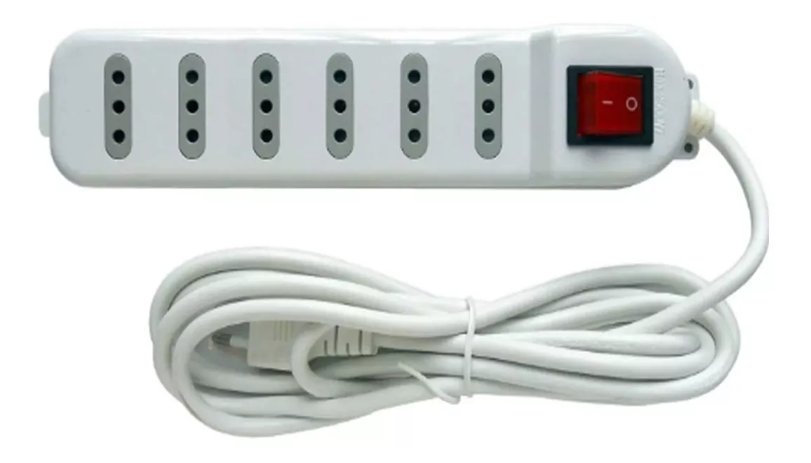 ALARGADOR 6 TOMAS 3 METROS. SWITCH ON/OF. BLANCO