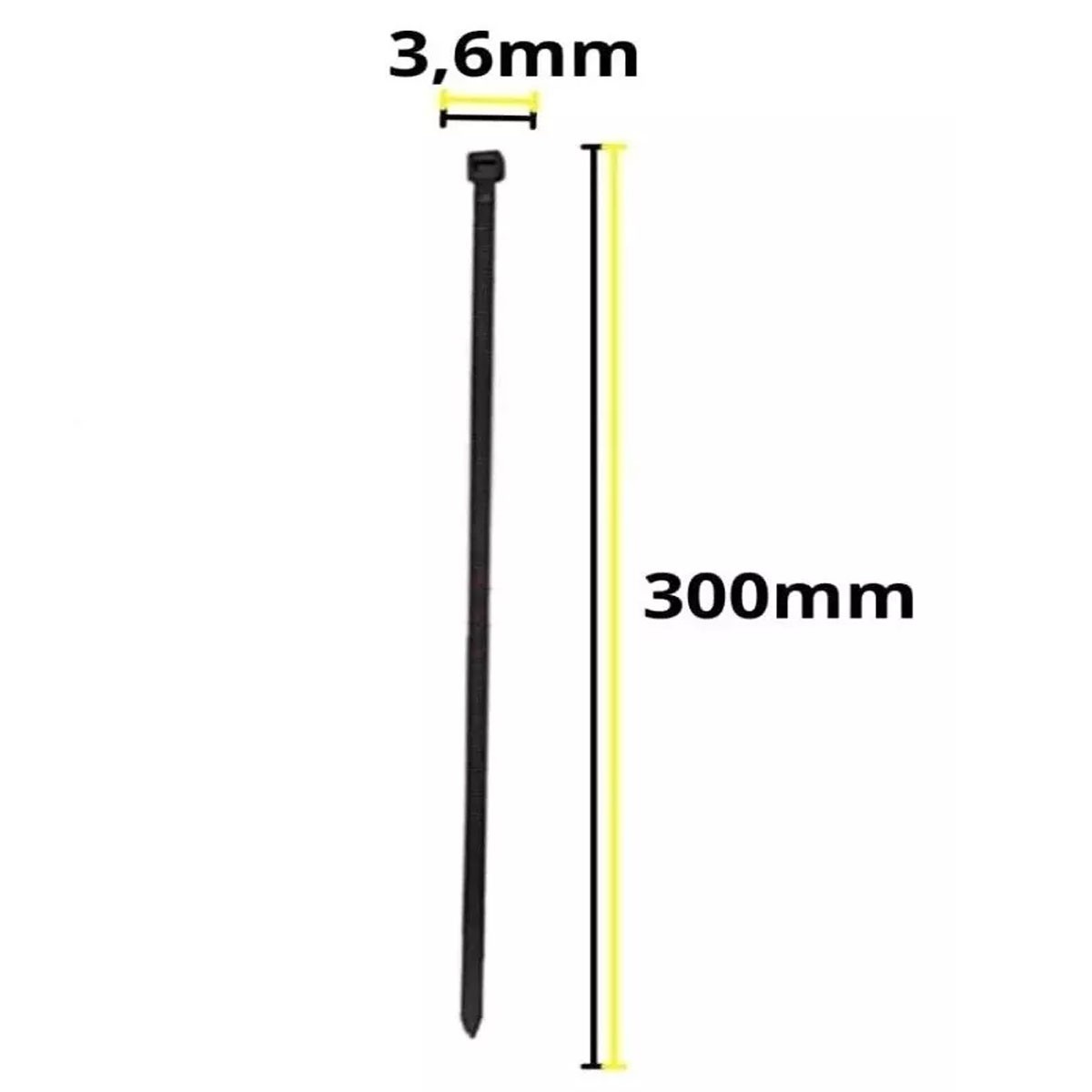 AMARRA PLÁSTICA 3.6 X 300 MM NEGRA (100 UNIDADES) - 3