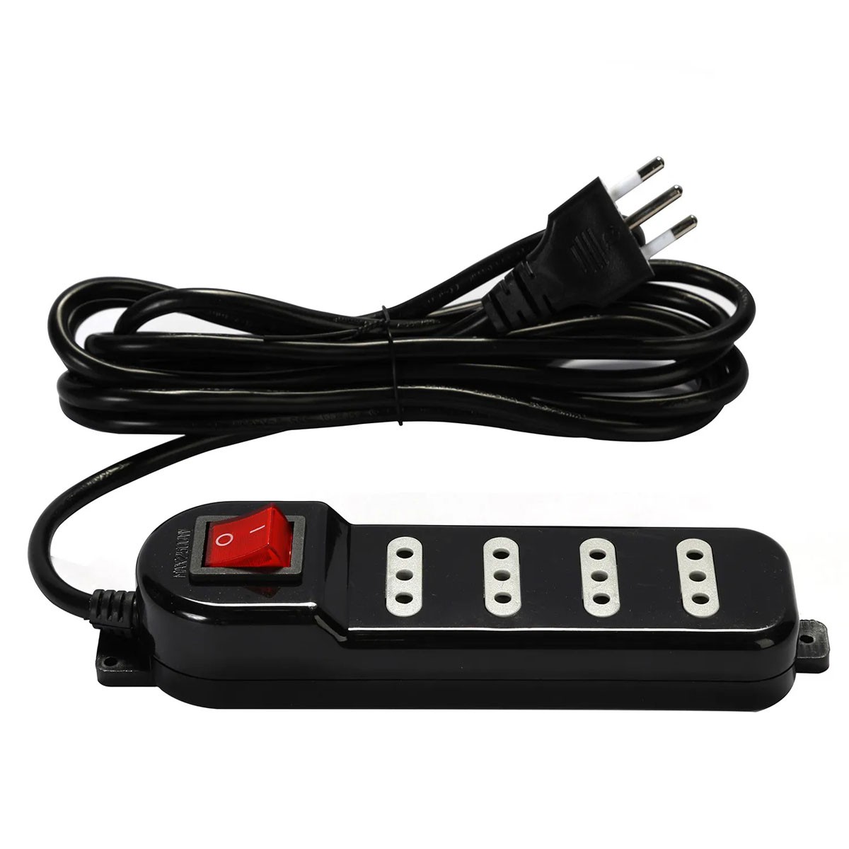 ALARGADOR MACROTEL ME-069B 4 TOMAS 3 METROS SWITCH ON/OF NEGRO - 3