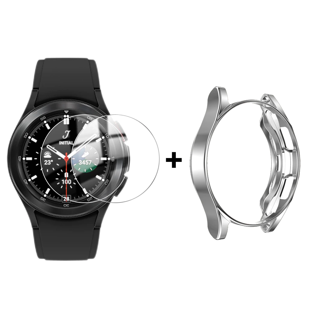 PROTECTOR GLOBAL MOVIL MR + 2 LAMINAS HIDROGEL PARA SAMSUNG WATCH 4 CLASSIC 42MM PLATA