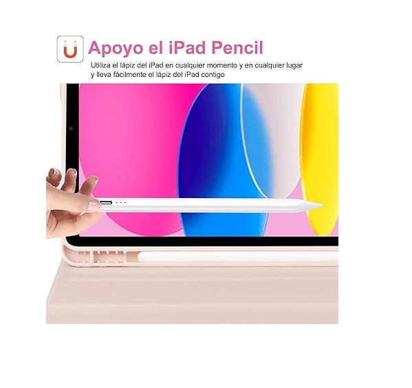 CARCASA FUNDA CON TECLADO PARA IPAD 10MA GEN 10.9 2022 / ROSA - 4