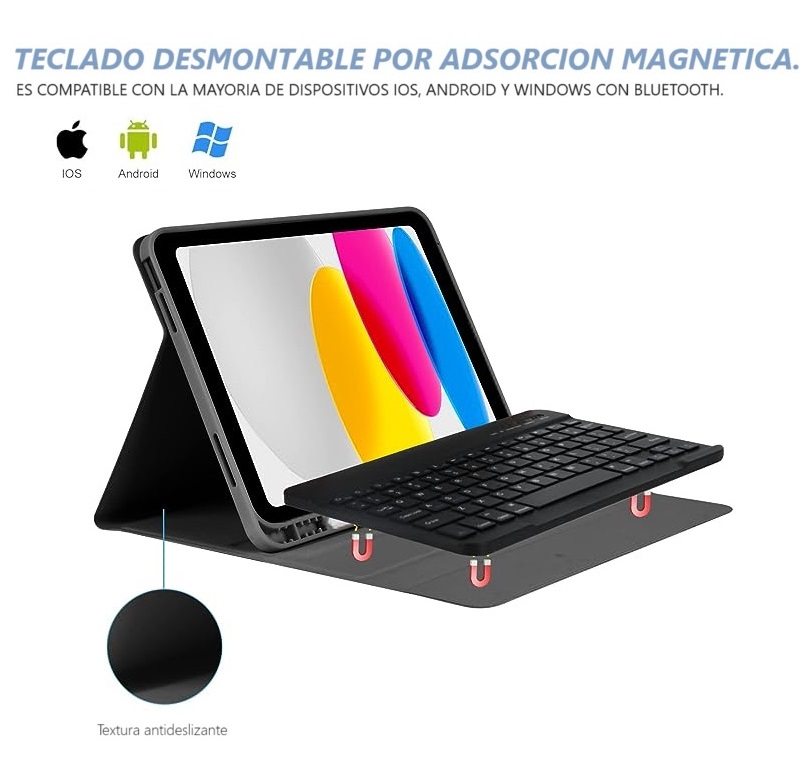 CARCASA FUNDA CON TECLADO PARA IPAD AIR 4 5 TA GENERACIÓN / EN COLOR NEGRO - 3