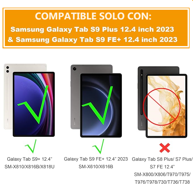 CARCASA GLOBAL MOVIL MR PARA SAMSUNG GALAXY TAB S9 PLUS TAB S9 FE PLUS 12.4 / PURPURA - 3