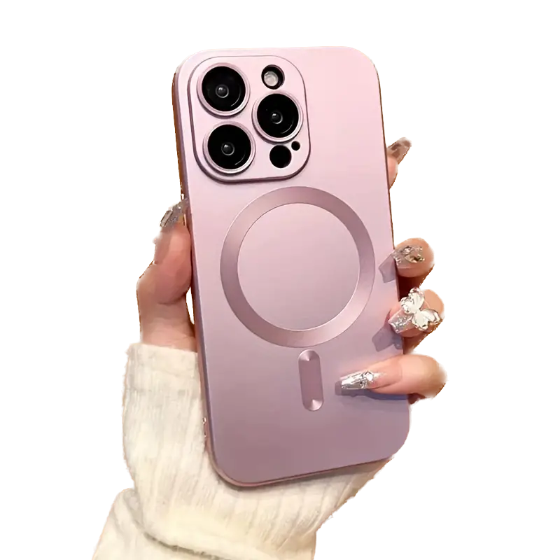 CARCASA IPHONE 11 PRO MAX GLOBAL MOVIL MR MAGSAFE / METALIZADO ROSADO - 1