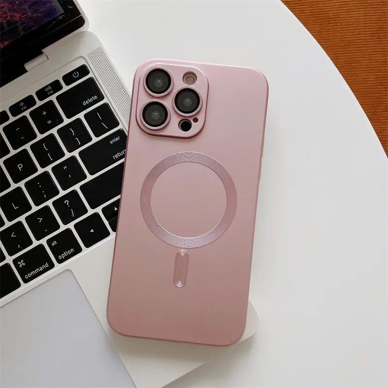 CARCASA IPHONE 11 PRO MAX GLOBAL MOVIL MR MAGSAFE / METALIZADO ROSADO - 2