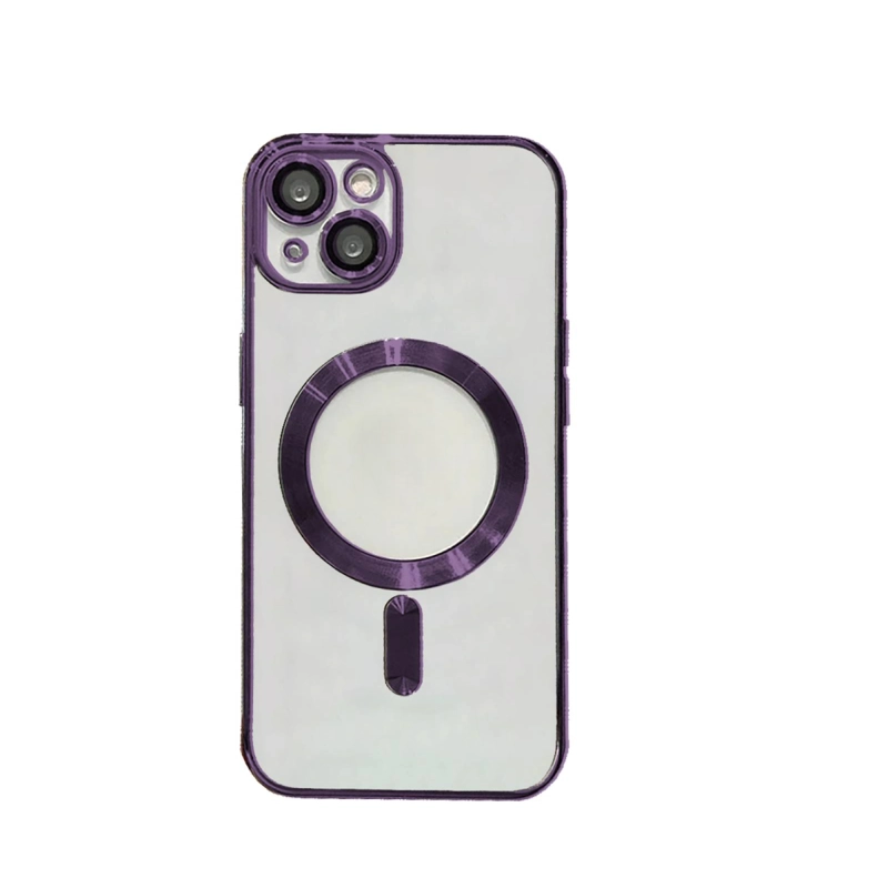 CARCASA MAGSAFE PARA IPHONE 14  / MORADO LENTES - 1