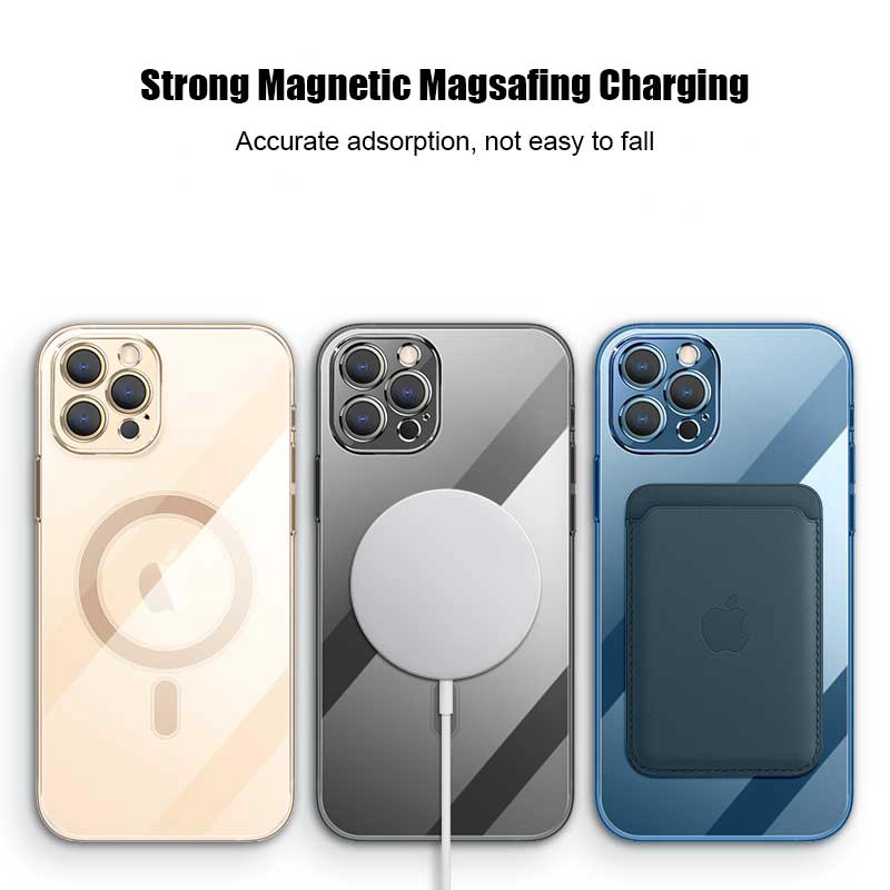 CARCASA MAGSAFE PARA IPHONE 14  / MORADO LENTES - 2