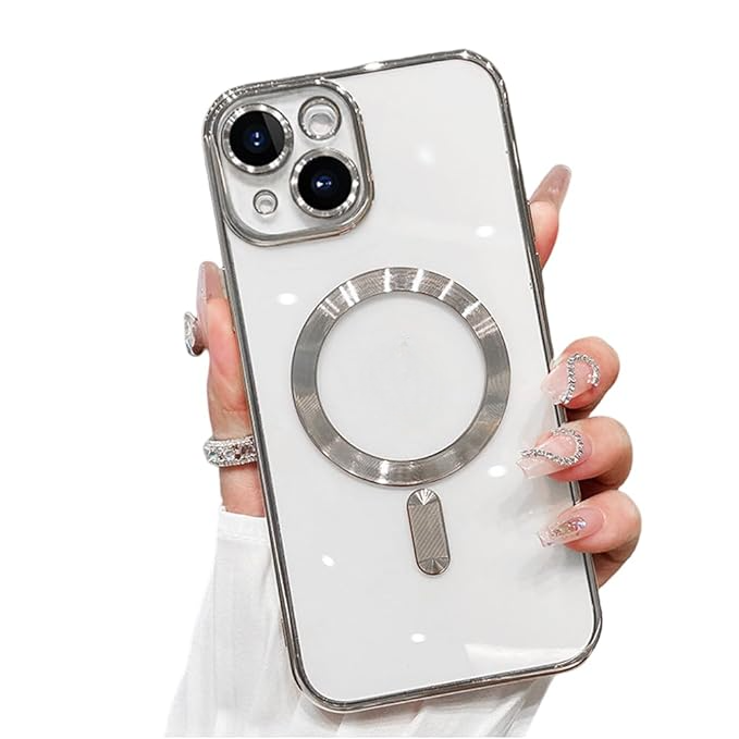 CARCASA IPHONE 13 GLOBAL MOVIL MR MAGSAFE / PLATEADO LENTES - 1