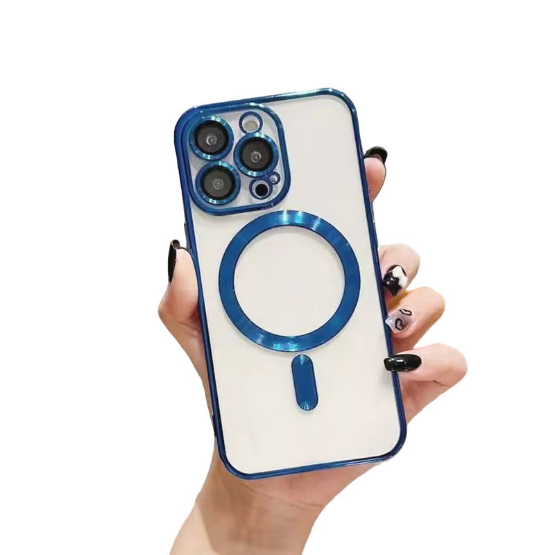 CARCASA IPHONE 12 PRO MAX GLOBAL MOVIL MR MAGSAFE / AZUL LENTES