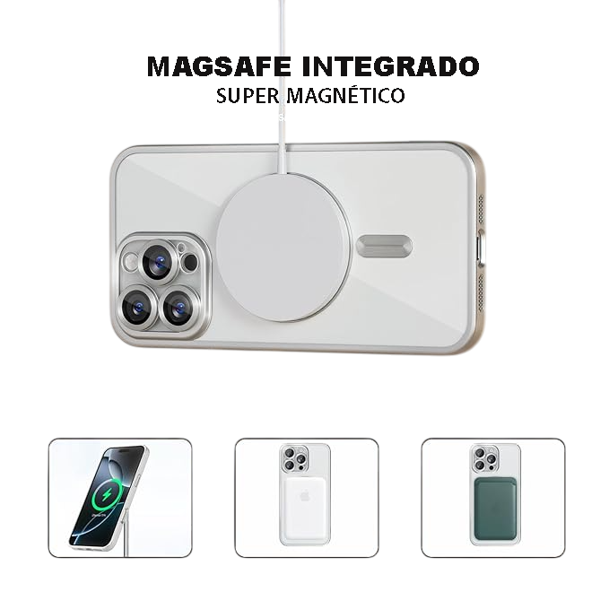 CARCASA MAGSAFE PARA IPHONE 16 / COLORES PLATEADO - 3