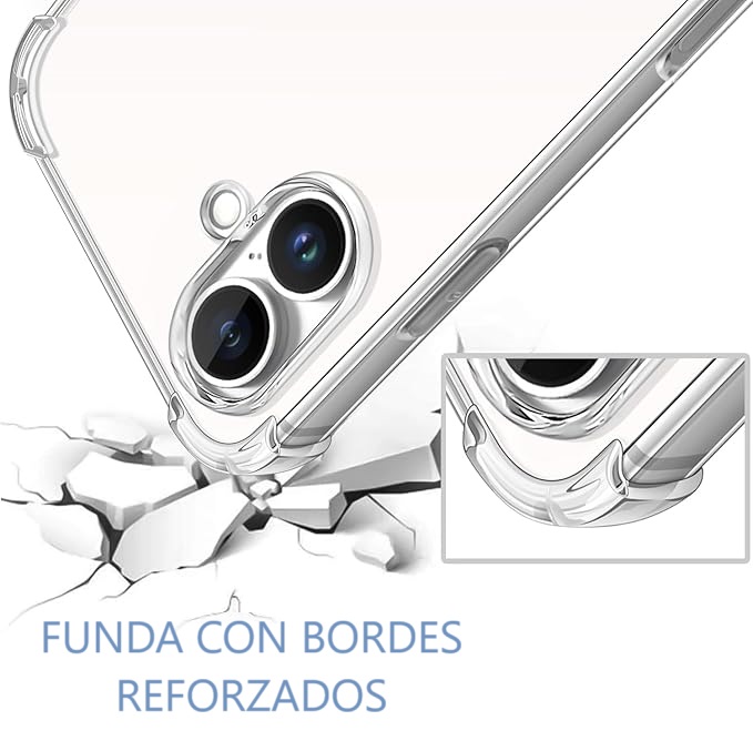 CARCASA FUNDA TRANSPARENTE PARA IPHONE 16 - 2