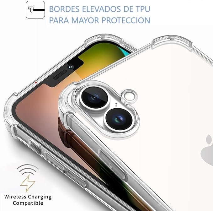 CARCASA FUNDA TRANSPARENTE PARA IPHONE 16 - 3