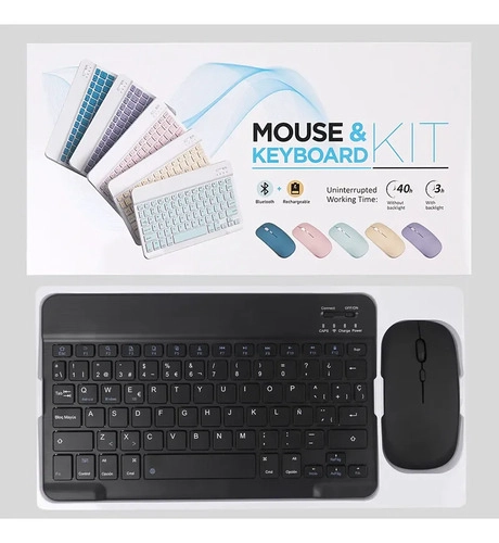 SET TECLADO Y MOUSE RETROILUMINADO INALAMBRICO 7 COLORES NEGRO - 3