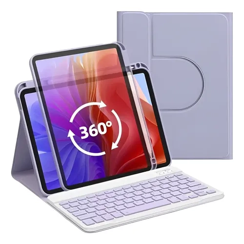 CARCASA FUNDA 360° CON TECLADO PARA IPAD 10MA GEN / 11VA A16 LAVANDA - 1